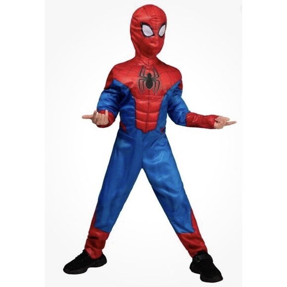 Child's Size M (8) Marvel SPIDER-MAN Halloween Costume Muscle Chest Red Blue - Picture 1 of 5